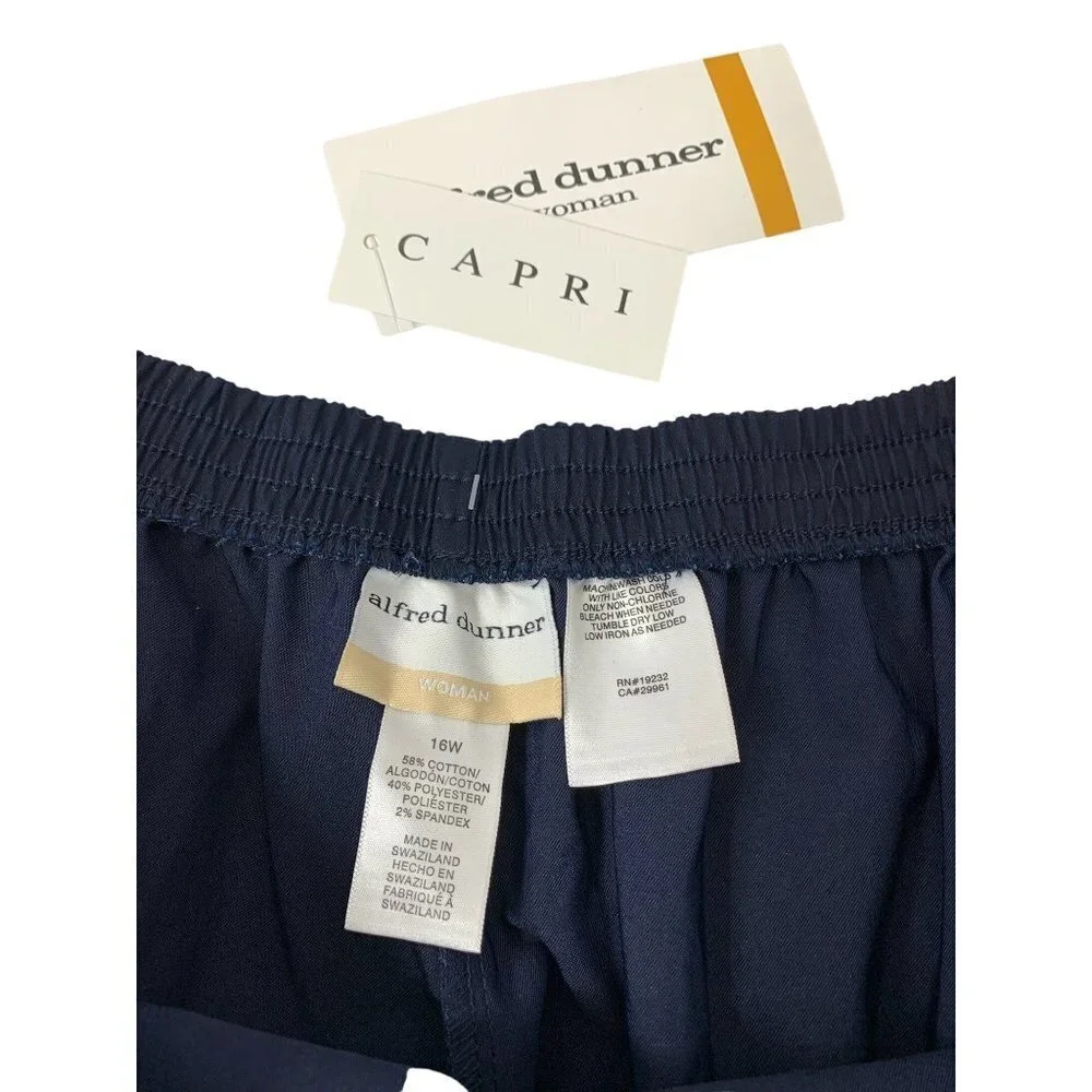 Alfred Dunner Women's Navy Blue Positano Capri - Picture 3 of 6